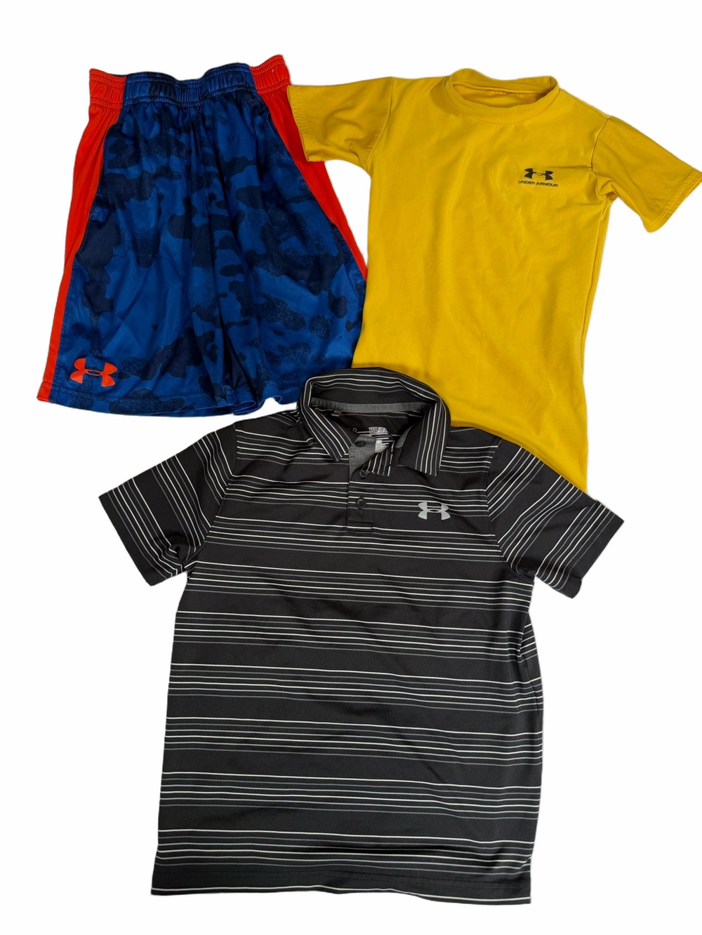 Under Armour Youth Boy Small 8/10 Mixed Bundle Shorts Golf Shirt Athletic Tee